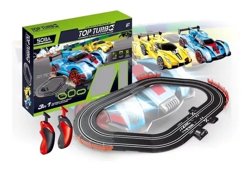 Juguete Pista Eléctrica De Carros 3-1 240cm De Circuito Top Turbo